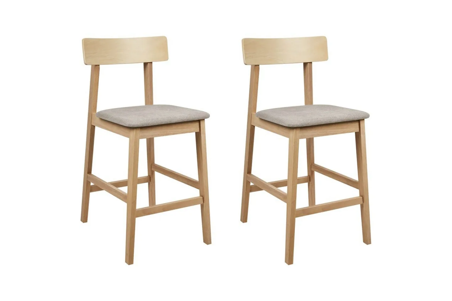Barstol Isanti set om 2 Ljus Trä-Beige - Ljus Trä-Beige