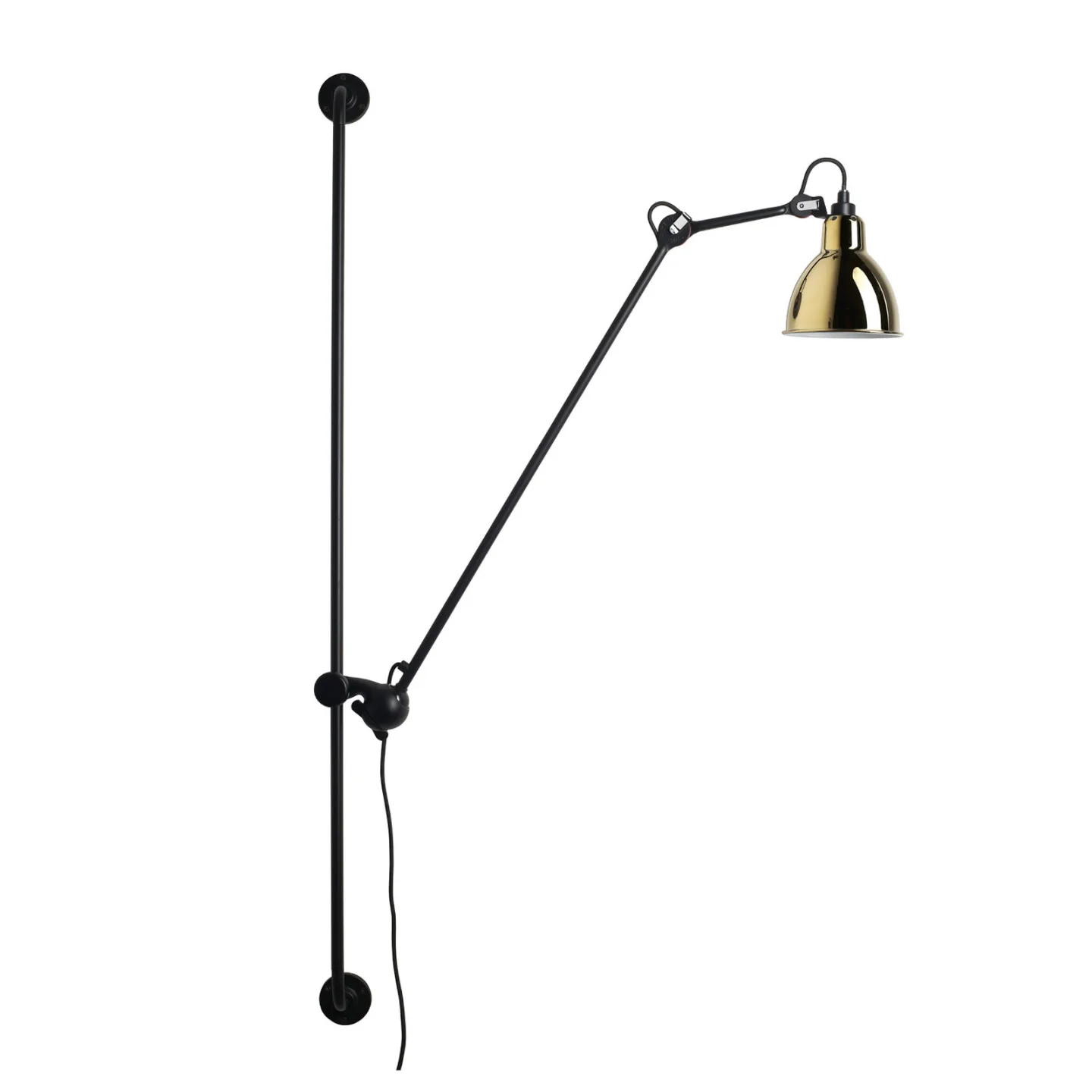 214 Vegglampe Round svart/messing – Lampe Gras 214 Round - Stue - Design - Metall - Med en lyskilde