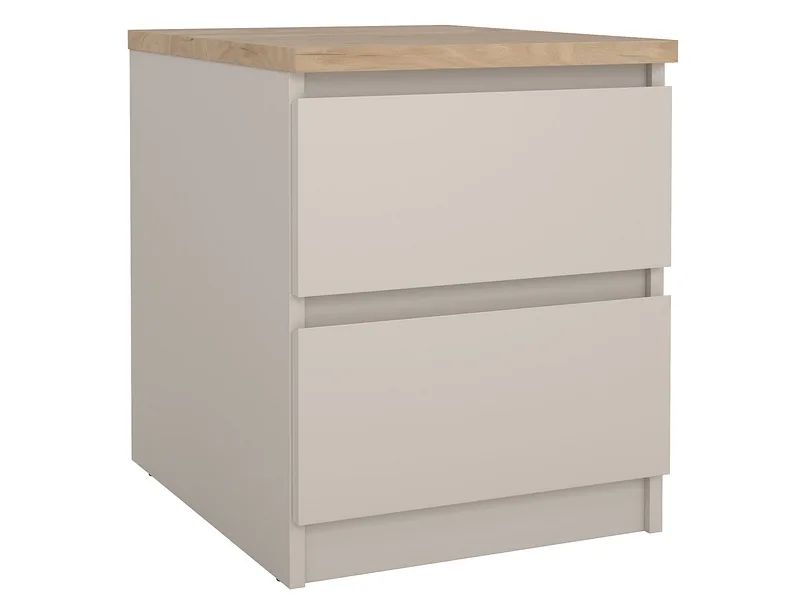 Nachttisch NAIA 2 Schubladen 40.4x50x49.5cm kaschmir matt