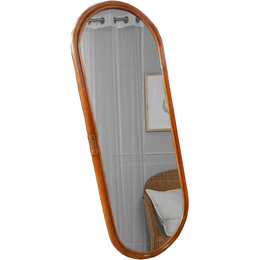 Spiegel Tan Natur Rattan/Metall B 44 H 120 cm