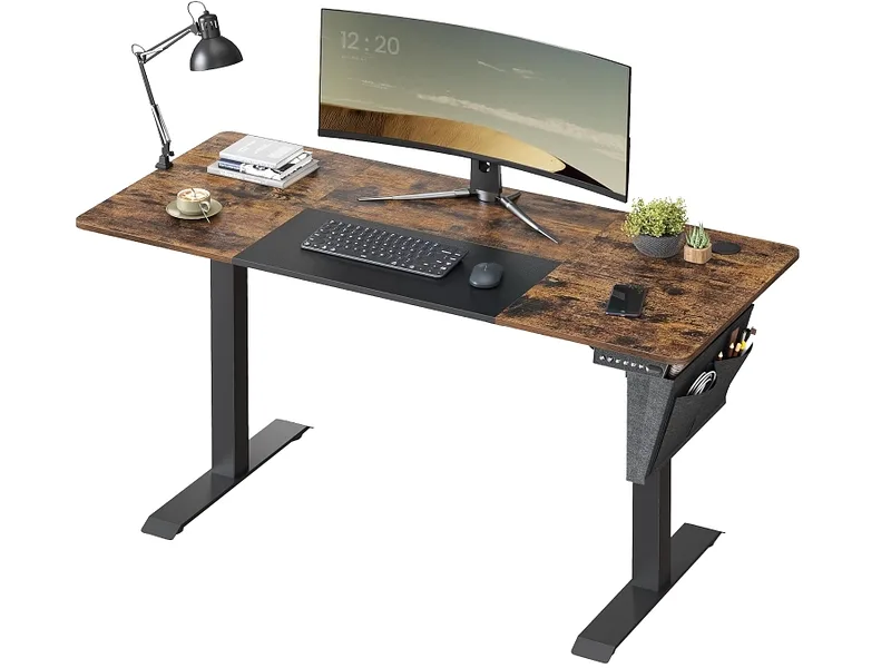 Elektrischer Schreibtisch SONGMICS RUSTIK 60x140x72cm braun