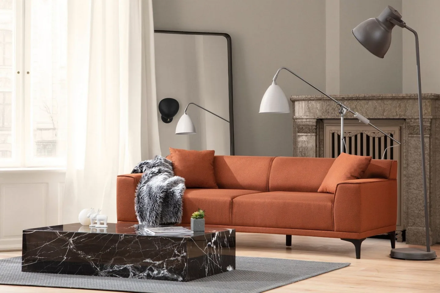 Mississauga Soffa 3-sits - Orange
