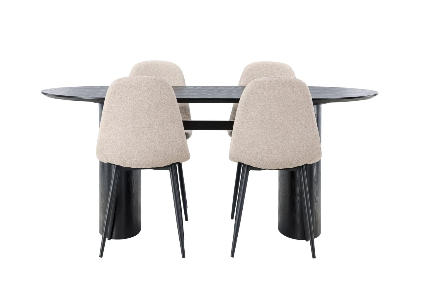 Isolde Matgrupp 180 cm Oval med 4 Polar stolar - Beige