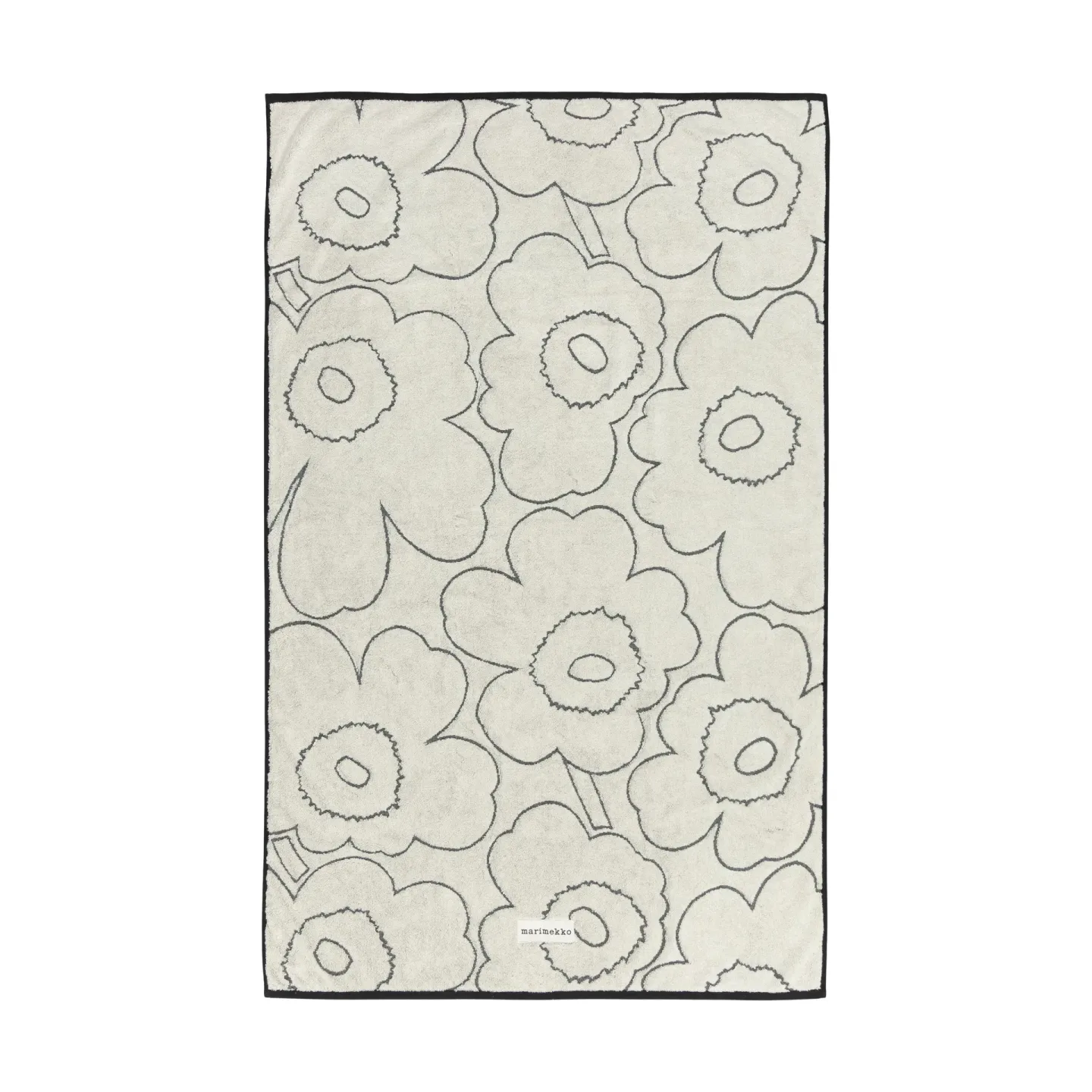 Marimekko Piirto Unikko Badetuch 100x160 cm Ivory-black