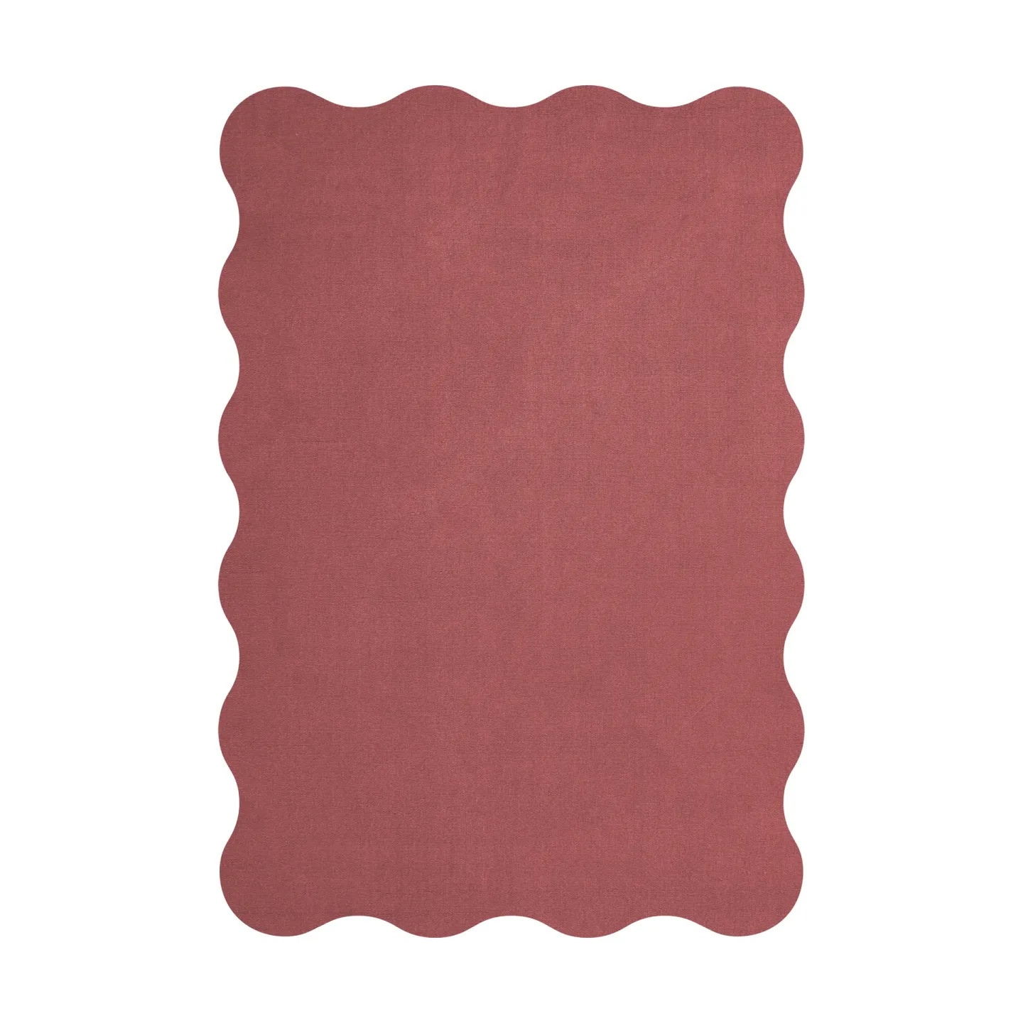 Layered Scallop Wollteppich 200x300 cm Rosewood red