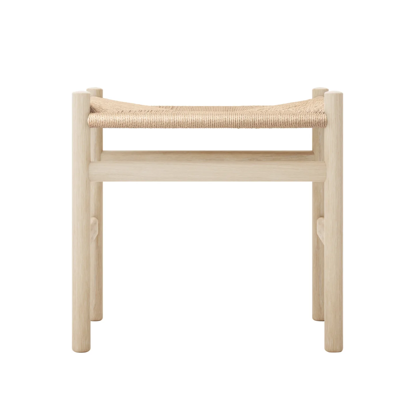 Carl Hansen - CH53, Ek, Tvålad, Naturflätad, 43 cm - Fotpallar - Hans J. Wegner - Träfärgad - Papper/Trä