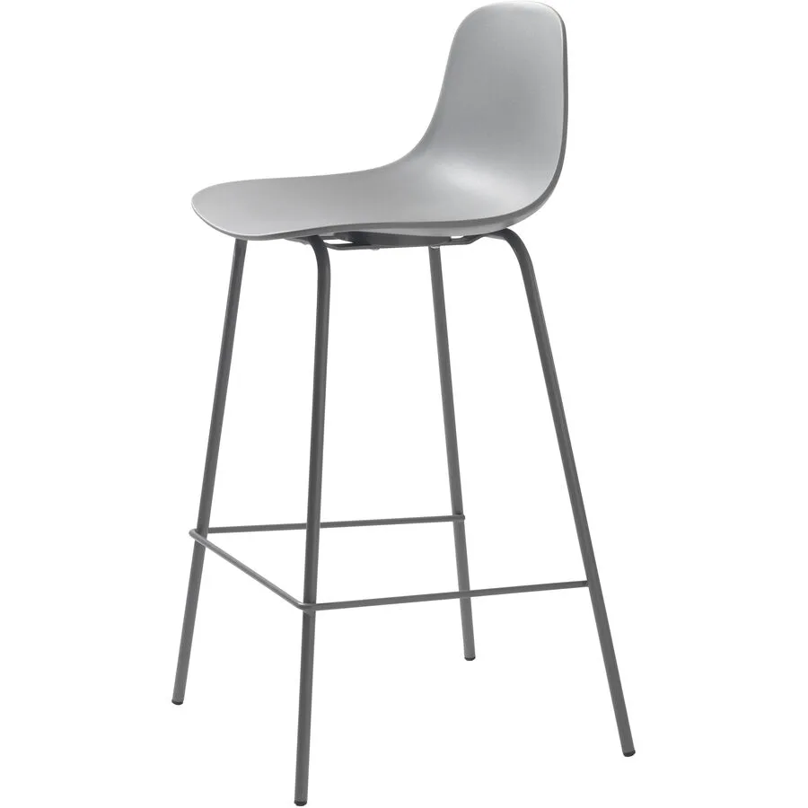 Barhocker 2er-Set Whit grau Polypropylen H 93 cm