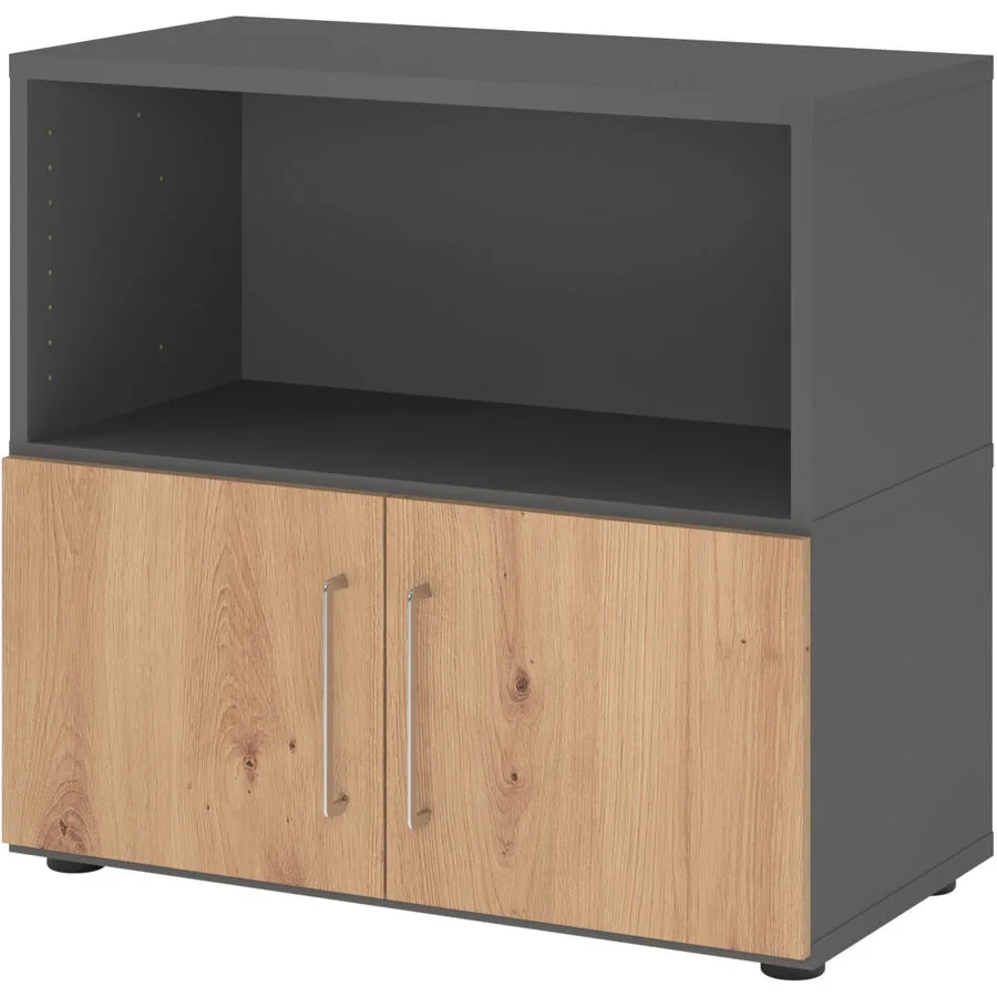Aktenschrank Flexwall graphite, natur Holzwerkstoff B 75 H 67 cm