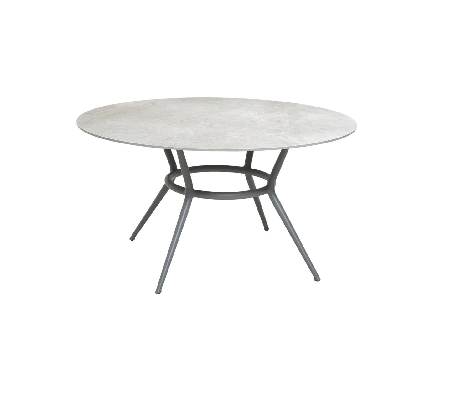 Cane-Line - Joy 140 cm Round Light Grey/Fossil Grey - Matbord utomhus - Cane-line Design Team - Grå - Naturmaterial/Metall