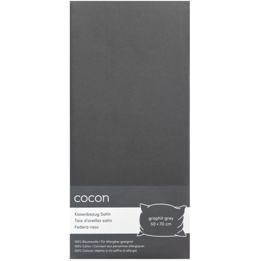 Kissenbezug COCON Graphit Baumwolle B 50 T 70 cm - Material: Satin