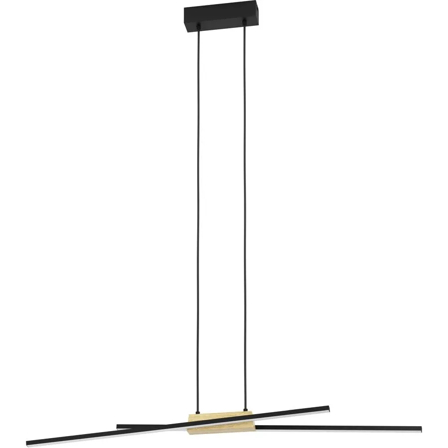 Eglo Pendellampe Panagria Braun/Schwarz Aluminium/Holz/Stahl 7.5 cm 110 cm - LED - Lichtfarbe: Warmweiss - Material: Aluminium/Stahl/Holzwerkstoff -