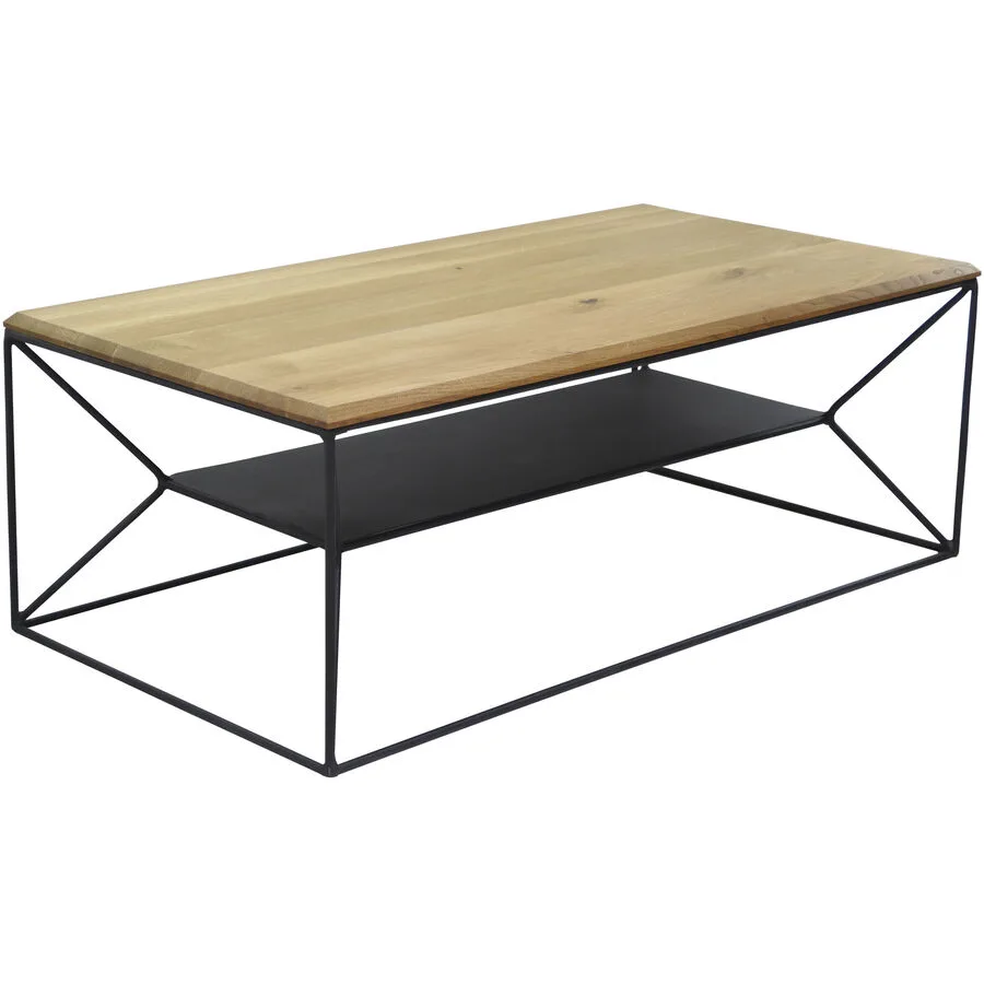 Salontisch Roeb natur geölt, schwarz Wildeiche, Metall B 110 T 60 cm
