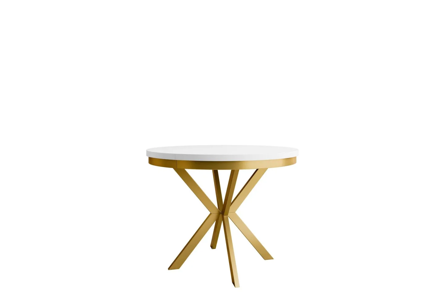 Sereth Matbord 120 cm Rund - Vit/Guld
