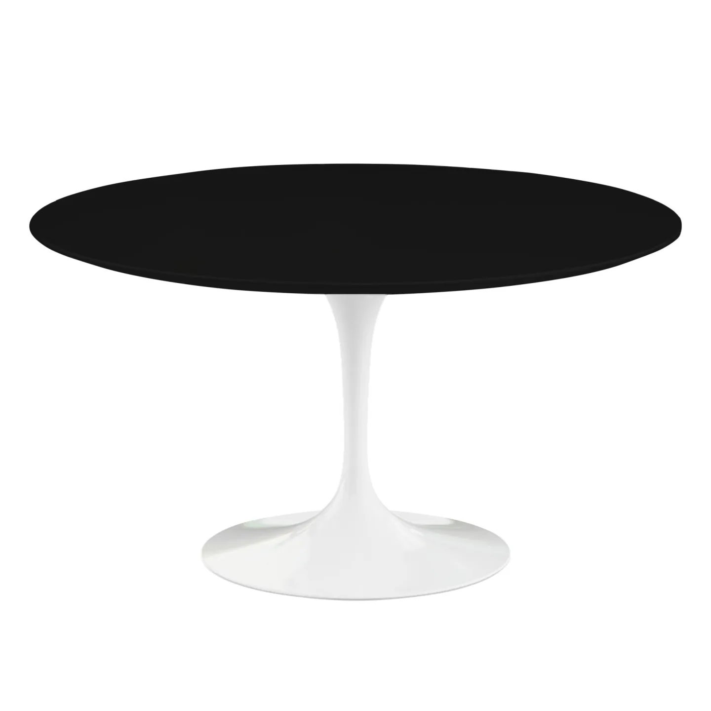 Knoll - Saarinen Round Table - Matbord, Ø 137 cm, Vitt underrede, skiva i Svart laminat - Matbord - Eero Saarinen