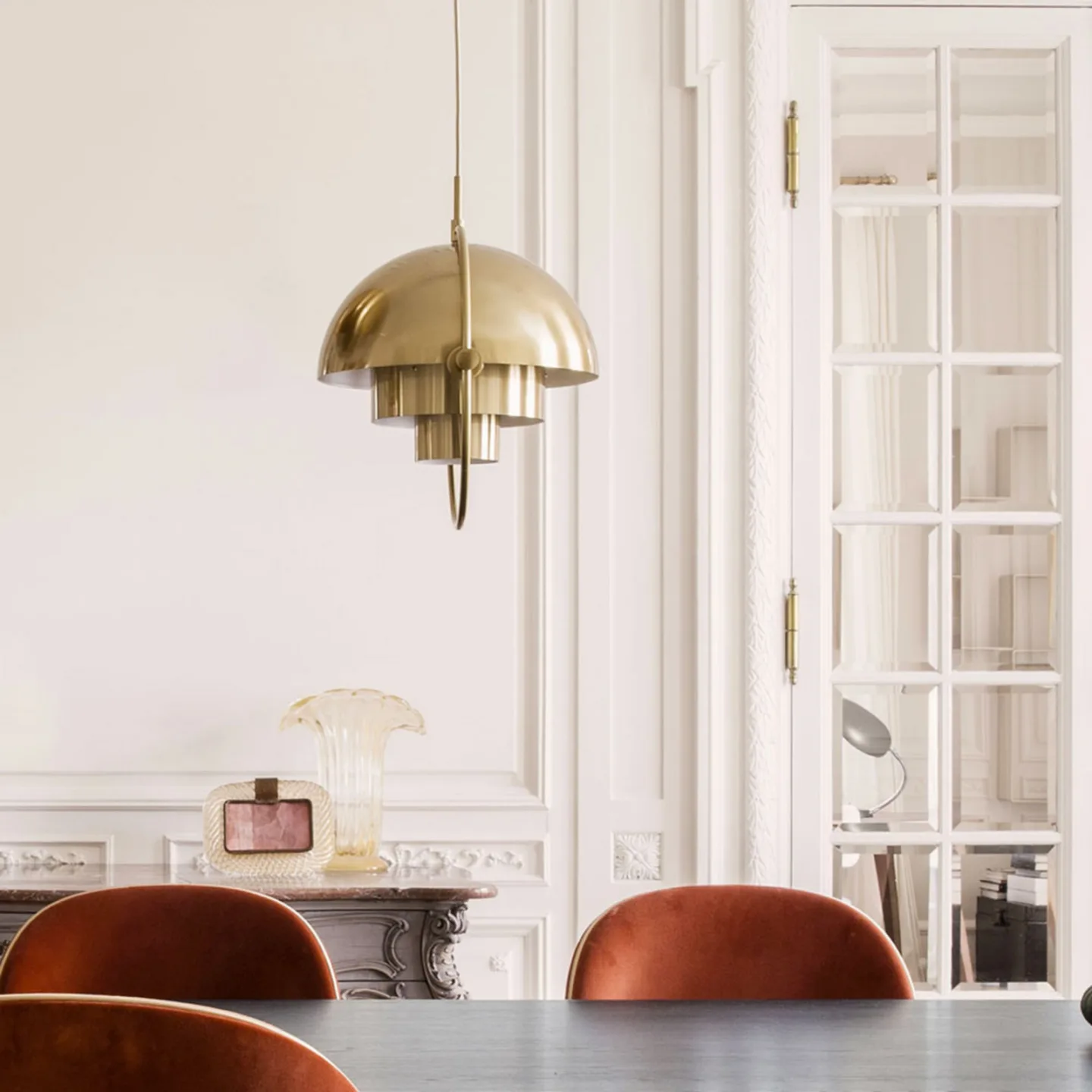 Multi-Lite Pendelleuchte Ø36 Messing/Messing - GUBI - Wohnzimmer - Design - Metall - Einflammig