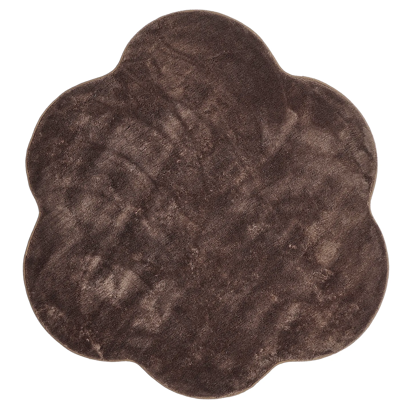 Rundt Bølgete Teppe - Aranga Super Soft Fur (mørkebrun) (Størrelse: Ø 240 cm)