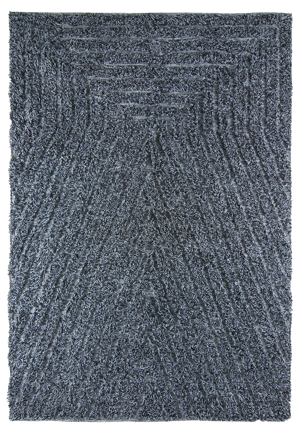 Ryetepper - Kendra Natural Cotton Shaggy (grå/svart) (Størrelse: 240 x 340 cm)