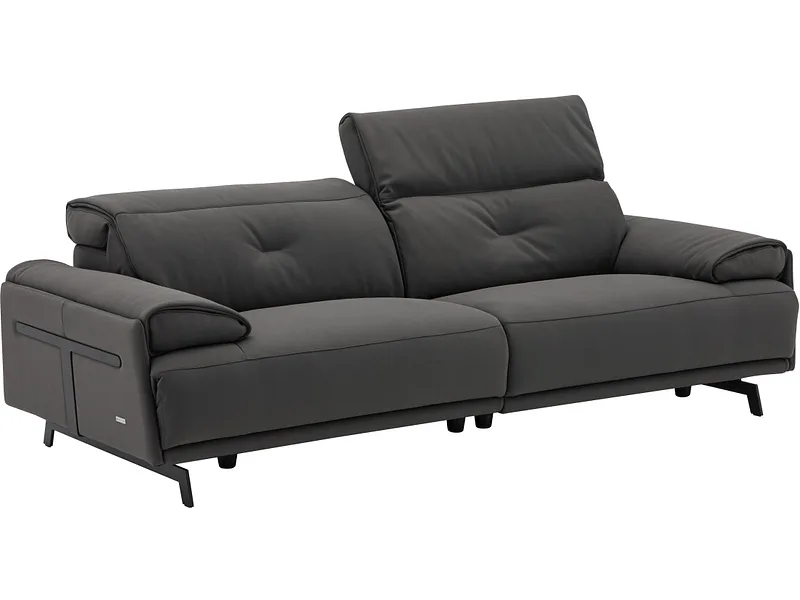 3er Sofa CAMPO DE FIORI SIENA Echtleder dunkelgrau