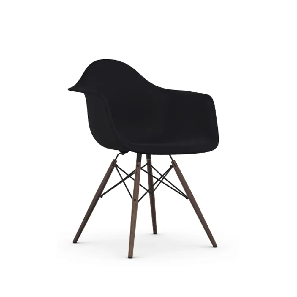 Vitra Eames Plastic Armchair RE DAW stol 12 deep black-dark maple