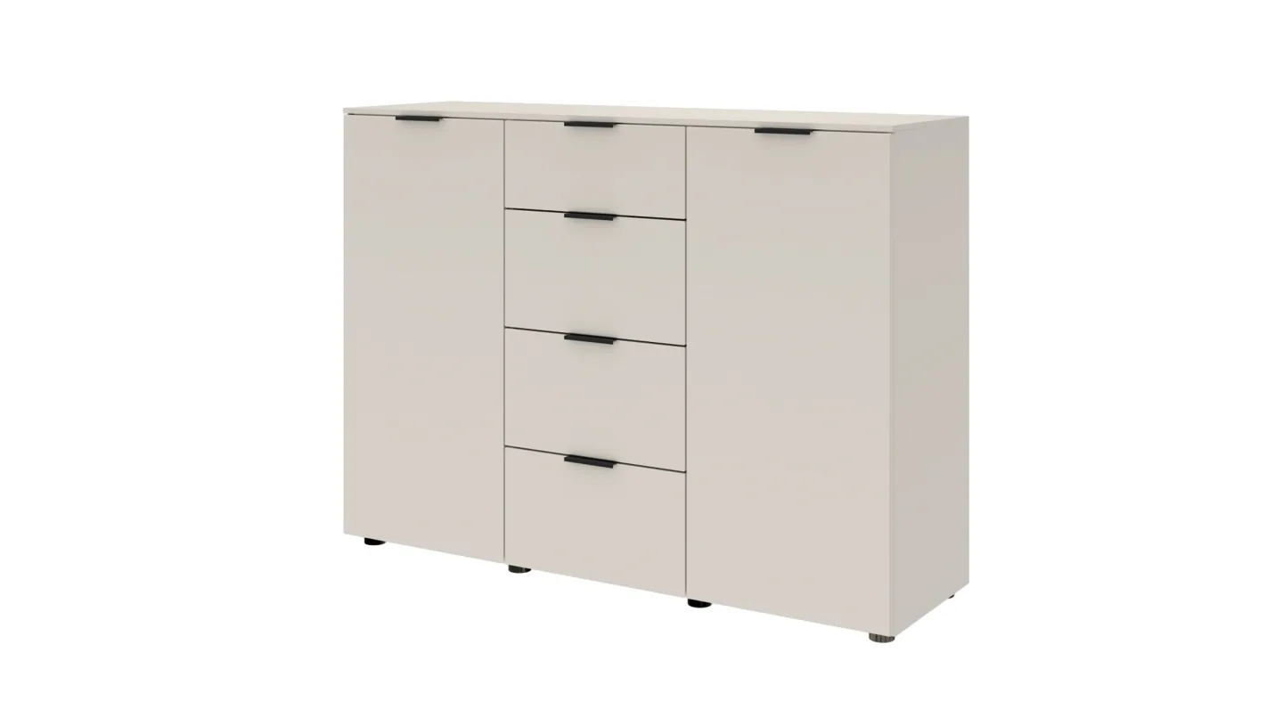 Kommode mit 4 Schubladen Beige-Kaschmir 135 x 40 cm - LINZ