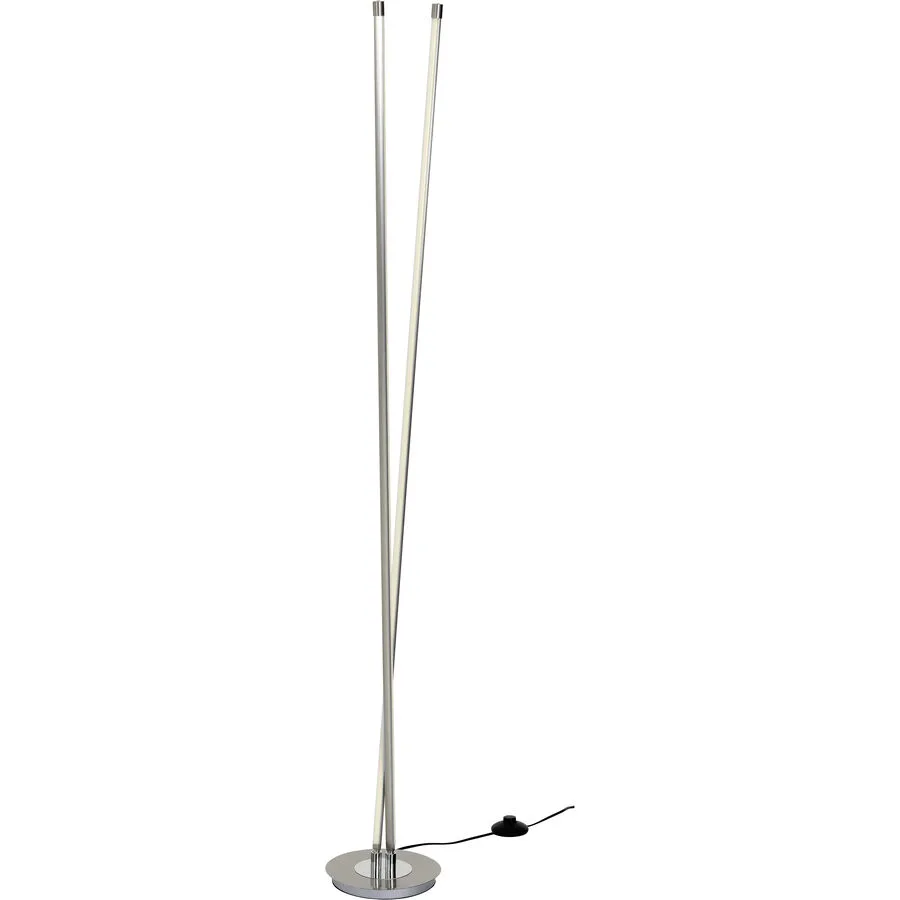Stehlampe Alika Silber Kunststoff/Metall 20 cm 147.5 cm - Farbe: chrom - Material: Metall, Kunststoff - LED - Lichtfarbe: Extra warmweiss