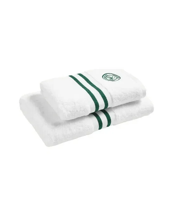 Wimbledon Baseline Stripe Towel Green set of 2