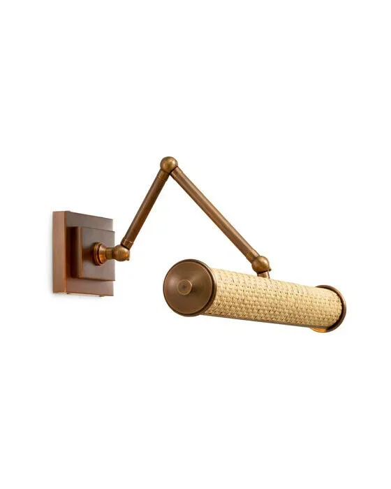 Wall Lamp Luca Antique brass finish/rattan L