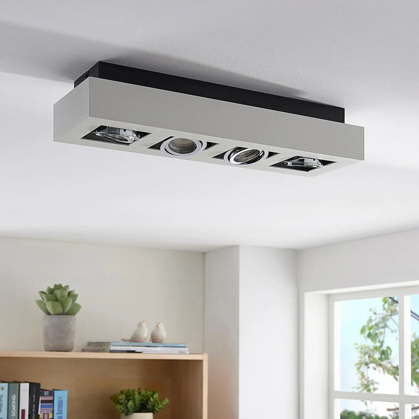 Vince 4 Deckenleuchte Weiß - Arcchio - Flurbereich - Modern - Aluminium - Eckig
