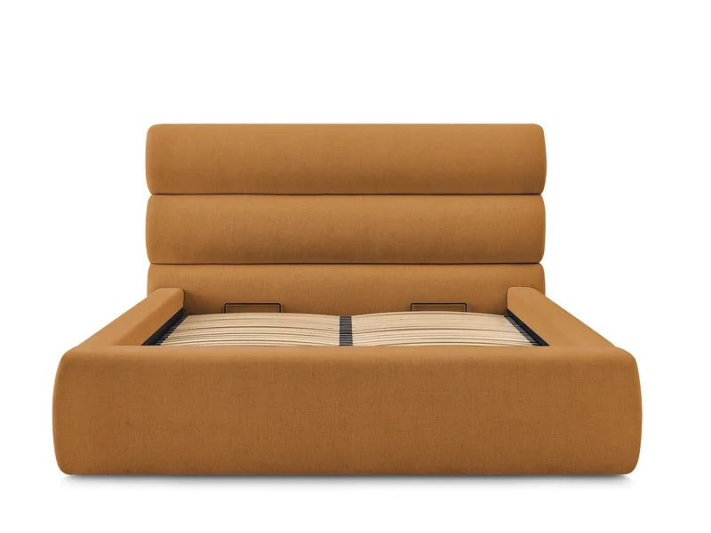 Kastenbett BOBOCHIC JAGNA 180x200cm stoff gelb