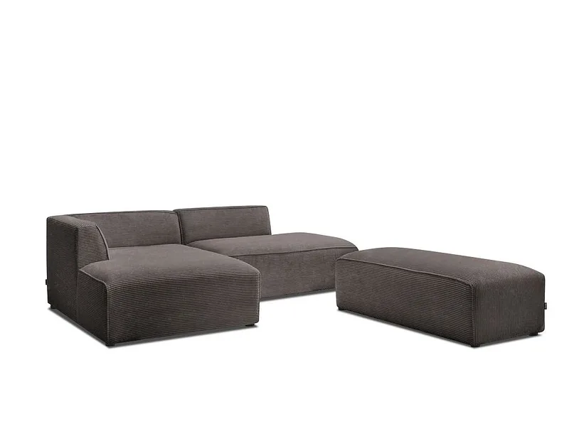 Ecksofa BOBOCHIC MEGEVE Cord-Stoff rotbraun