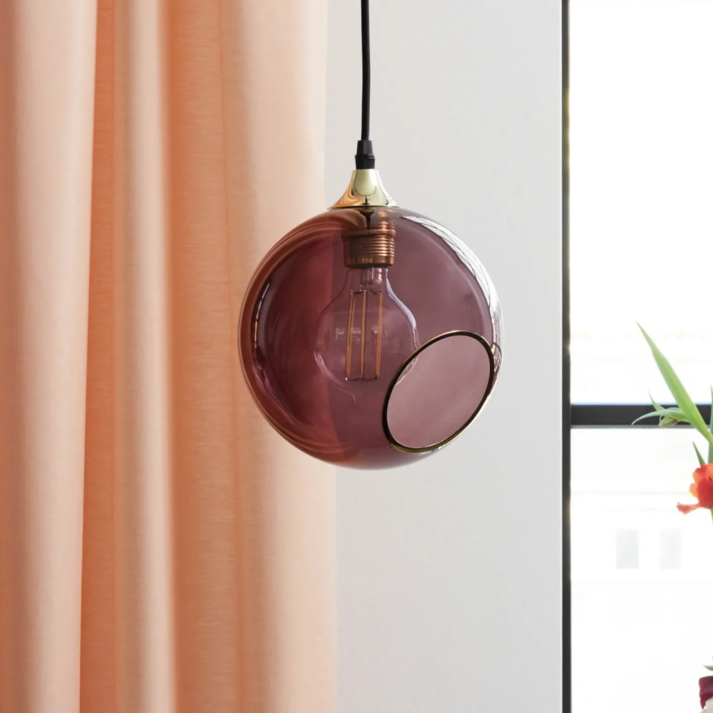 Ballroom hengelampe, lilla, Ø 20 cm, glass - DESIGN BY US - Stue - Med en lyskilde