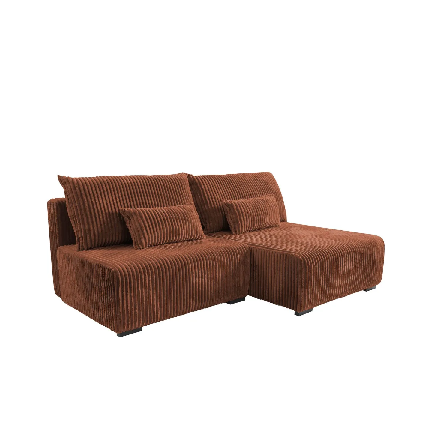 Lorynn 3-sits Bäddsoffa med divan - brun