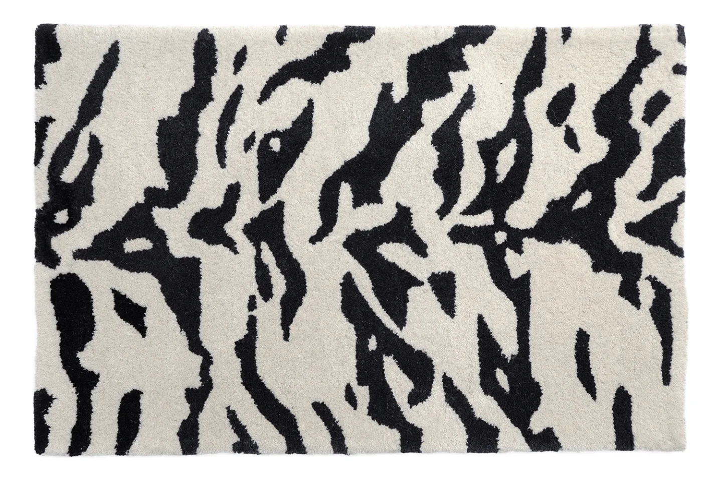 Dørmatte - Zebra Tufted Wool Premium (hvit/svart) (Størrelse: 60 x 90 cm)