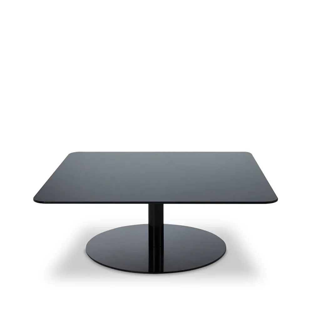 Tom Dixon Flash Couchtisch 80x80 cm Schwarzes Spiegelglas-schwarzes Gestell