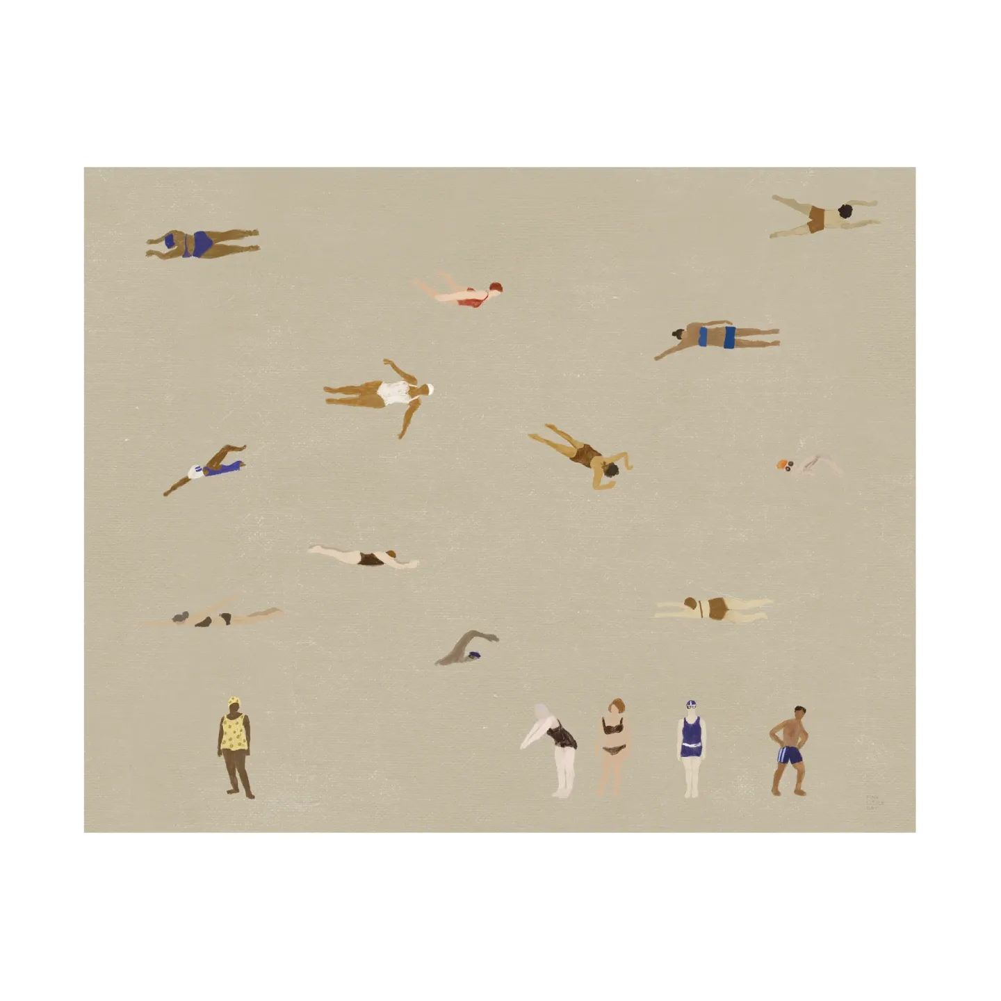 Fine Little Day Swimmers Poster Beige, 40x50 cm