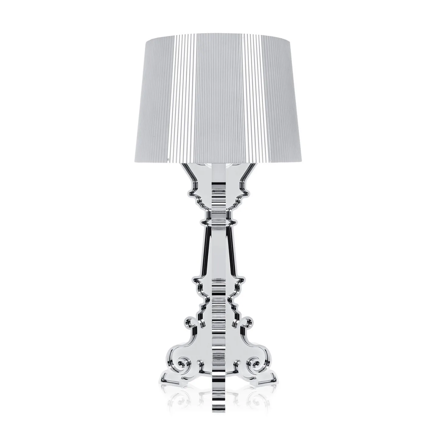 Bourgie Tischleuchte Chrom - Kartell - Wohnzimmer - Design - Kunststoff - Mit Schirm