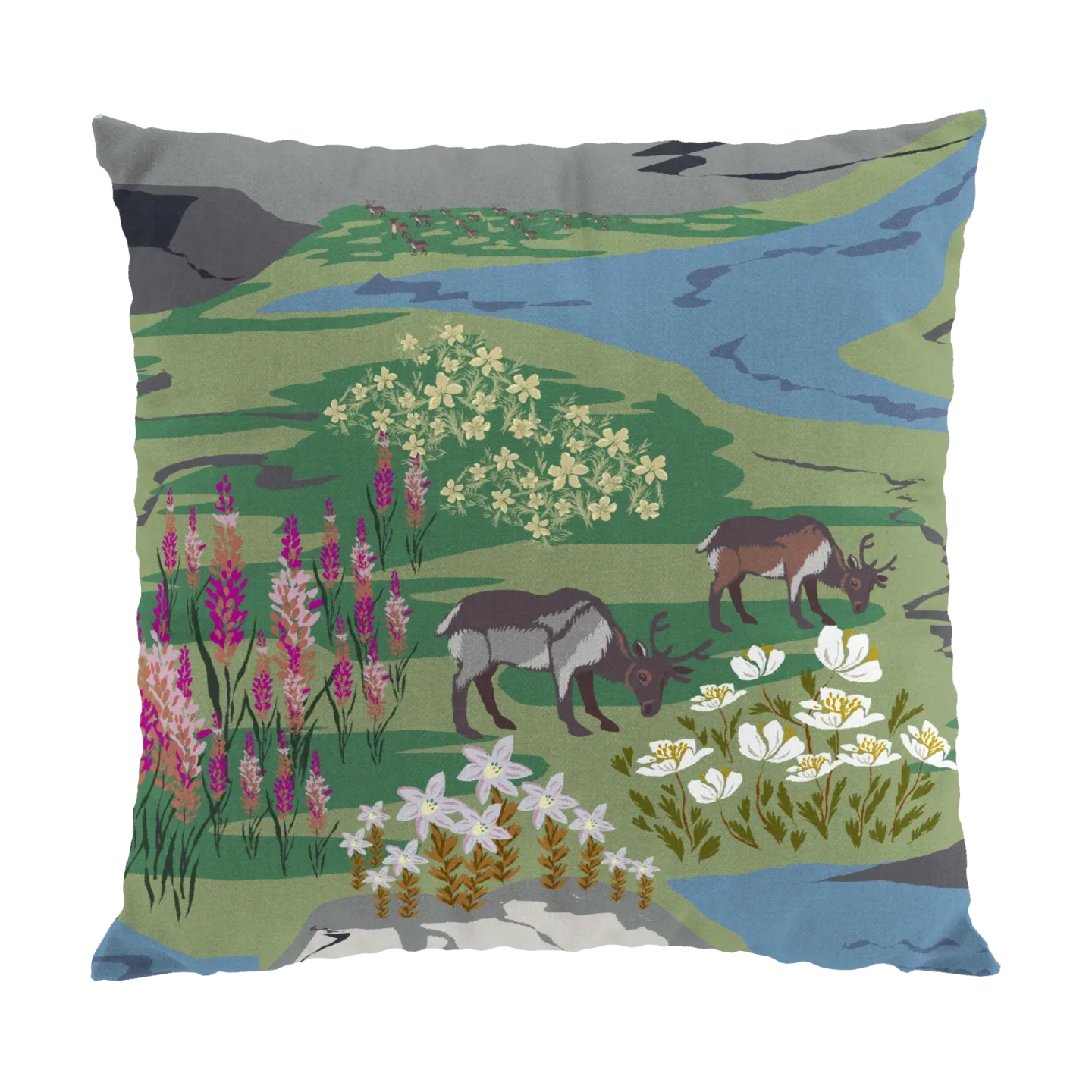Arvidssons Textil Fjällängar kuddfodral 47x47 cm Grön