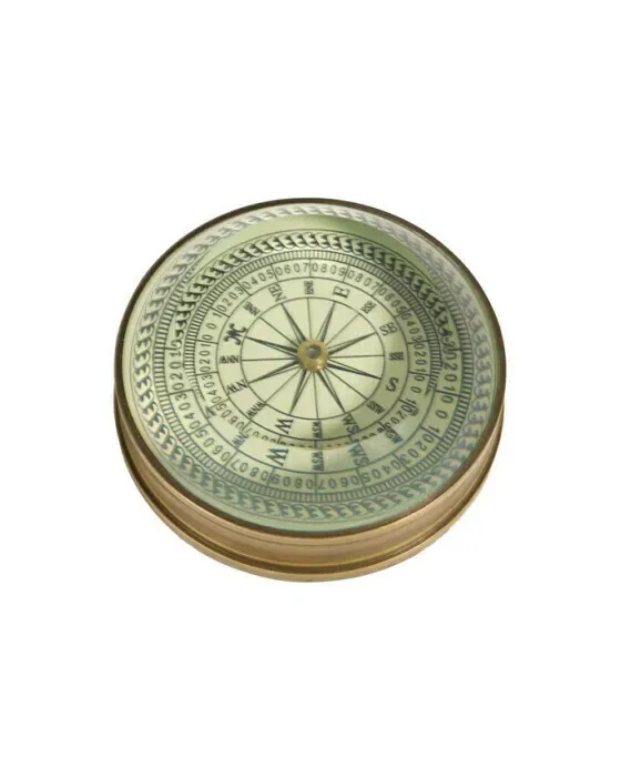 3" Facet Compass Brass