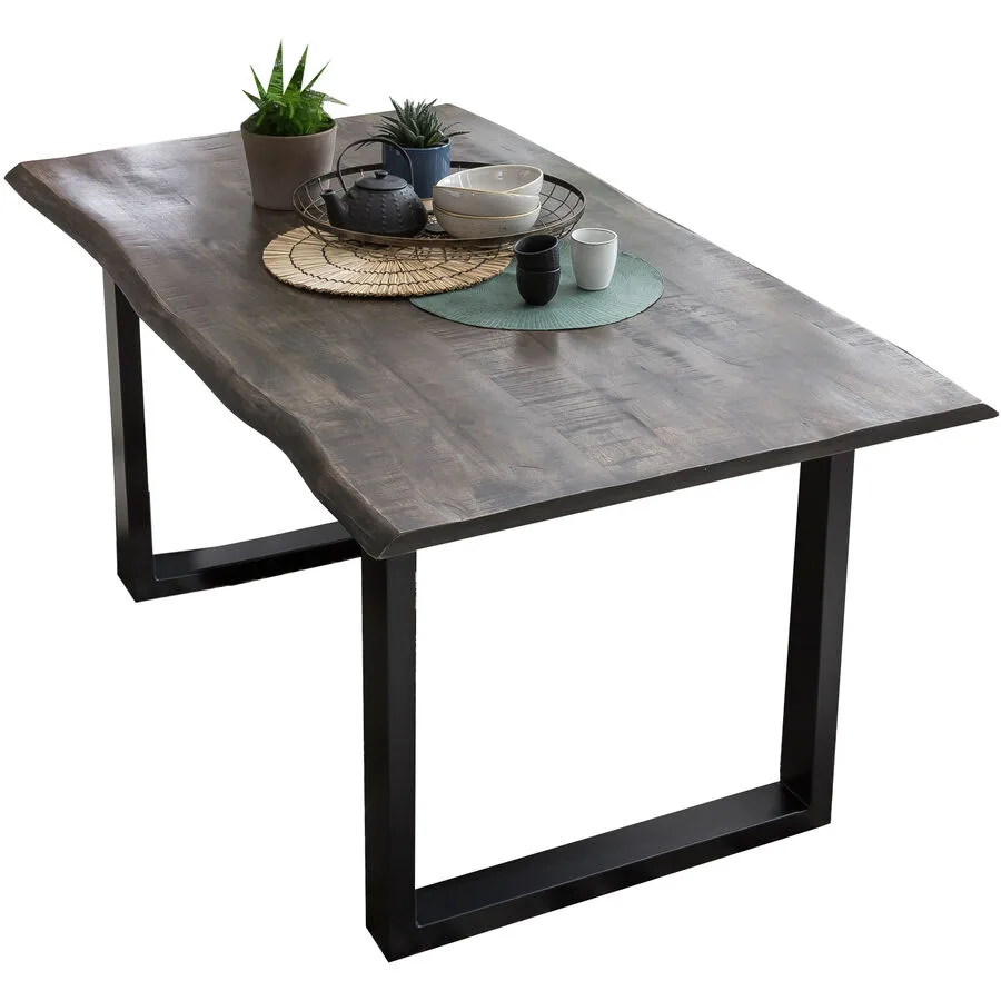 Esstisch Locarno Grau Holz 160 cm - Material: Mango
