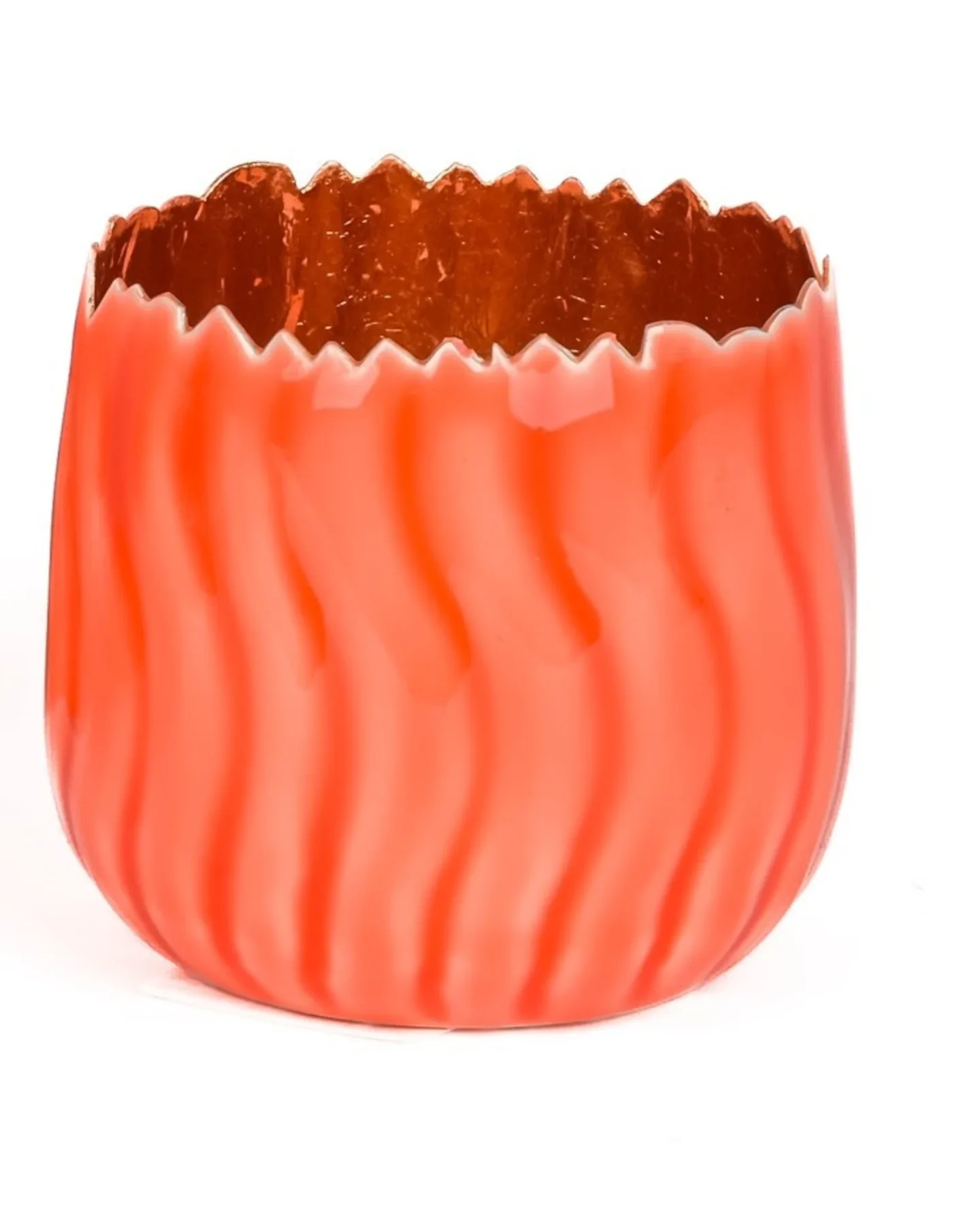Decofinder Windlicht Welle Orange H: 10 cm Orange | Schubiger Möbel
