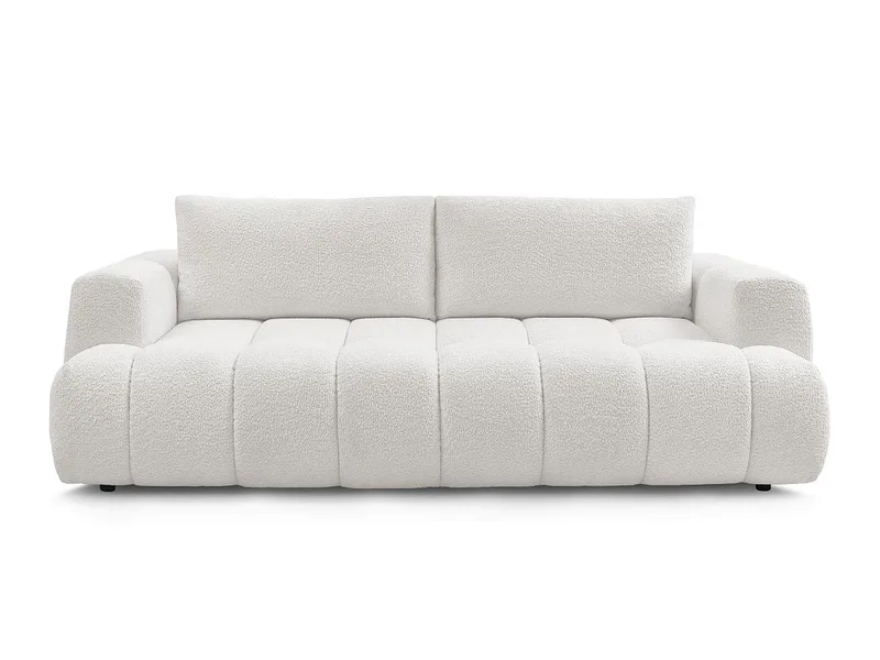 3er Sofa BOBOCHIC FUJI Boucle-Stoff weiss