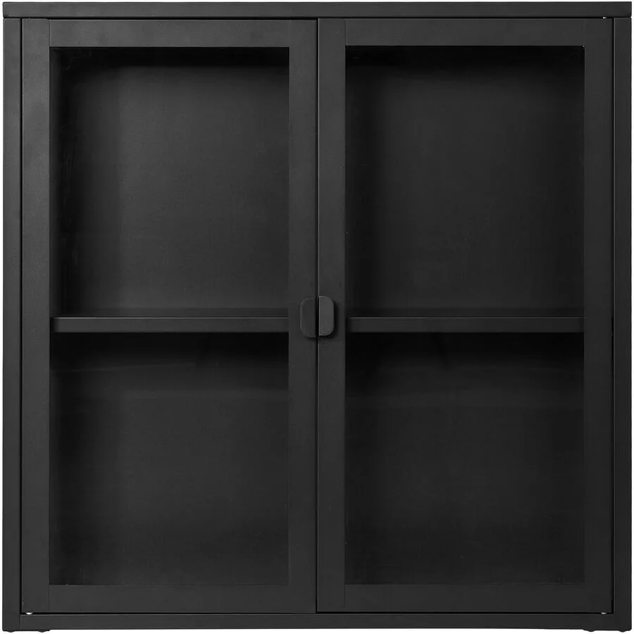 Vitrine Soreva schwarz Stahl/Glas B 80 H 80 cm