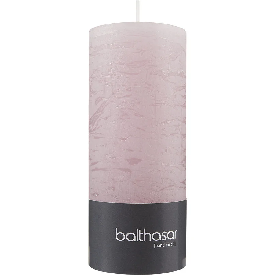 Balthasar Kerze Rustico altrosa H14 cm D6 cm, Brenndauer 50h - Farbe: taupe - Material: Wachs