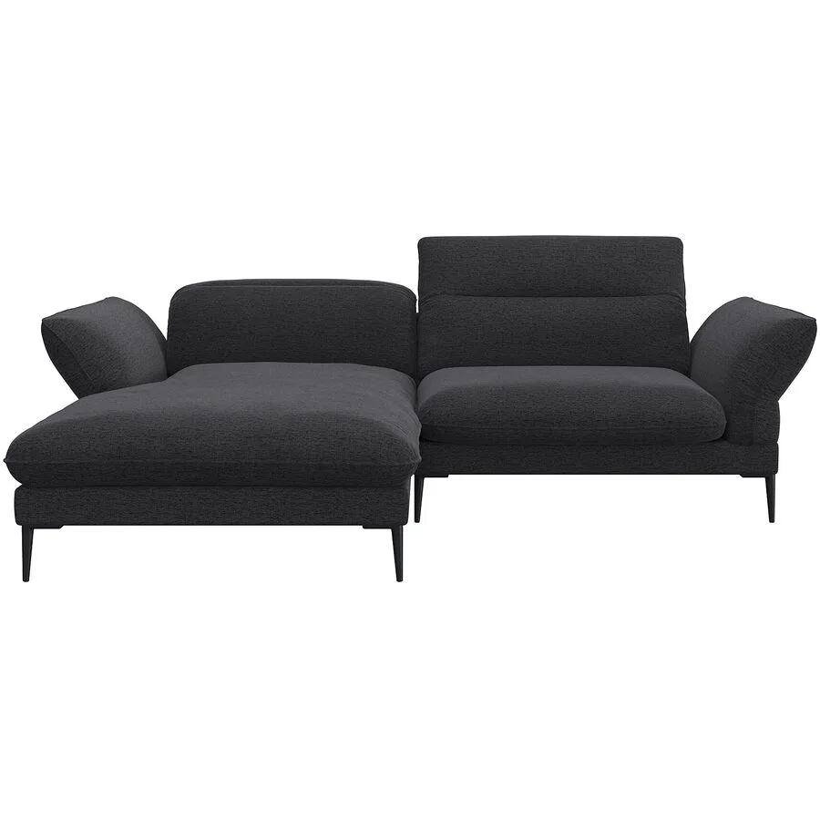 Ecksofa Tiara Links Stoff schwarz B 241 T 88 cm