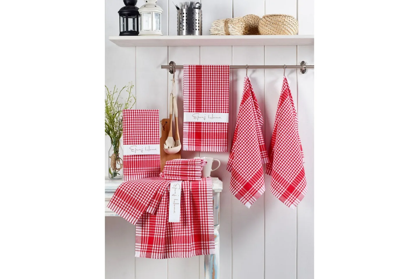Lympne Tvättlapp 10-pack - Röd/Vit