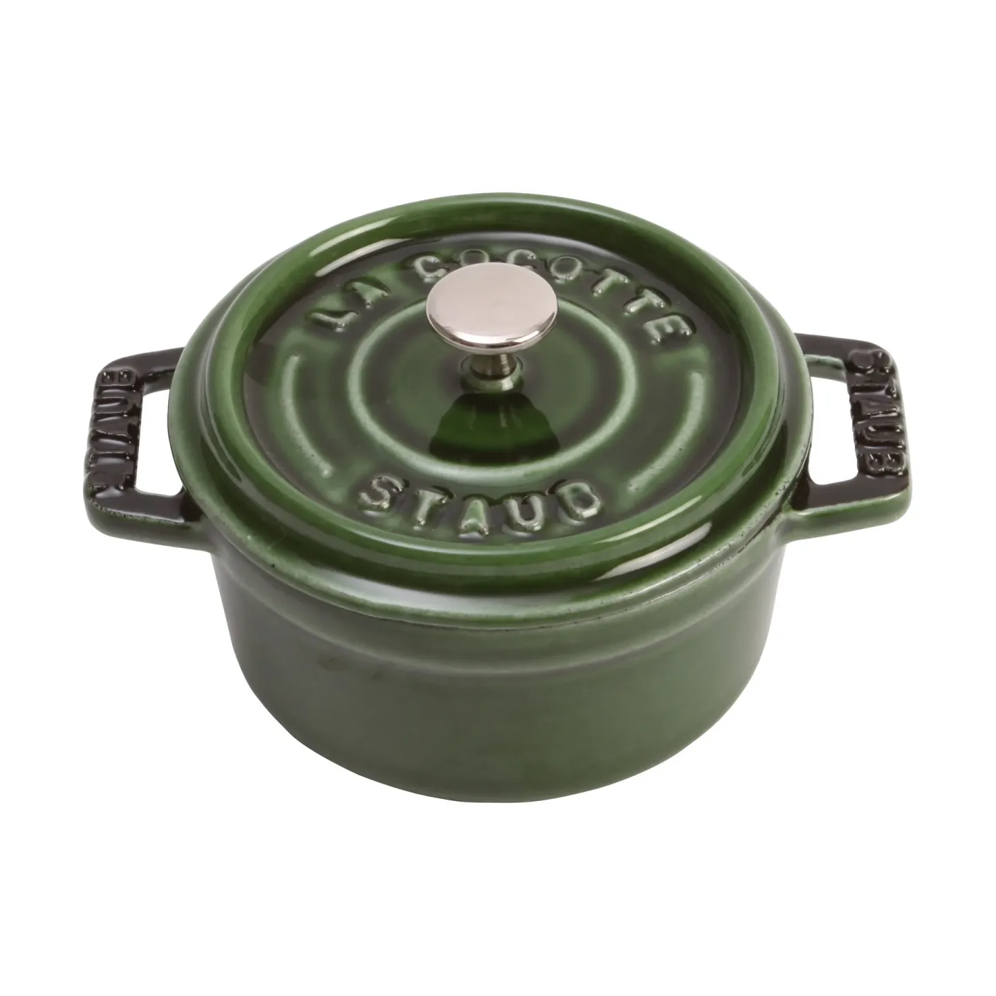 STAUB Staub La Cocotte runder Topf Gusseisen 0,25 L Basilikumgrün