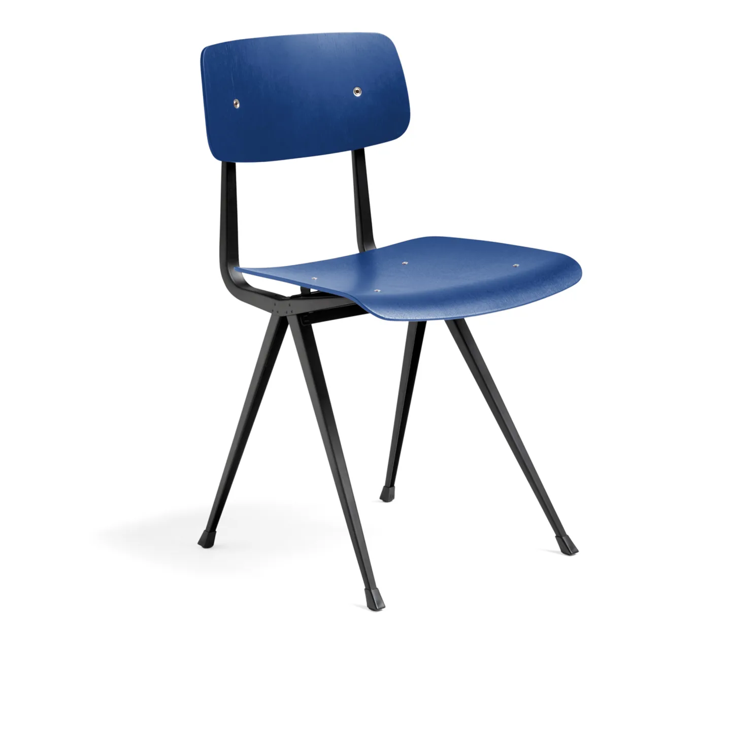 HAY - Result Chair, Black base, Dark blue - Matstolar - Friso Kramer,Wim Rietveld