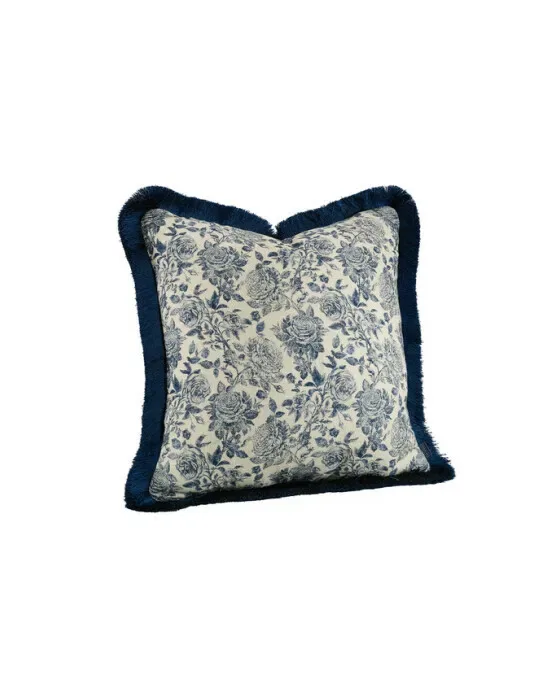 Rosario pudebetræk frynser indigo