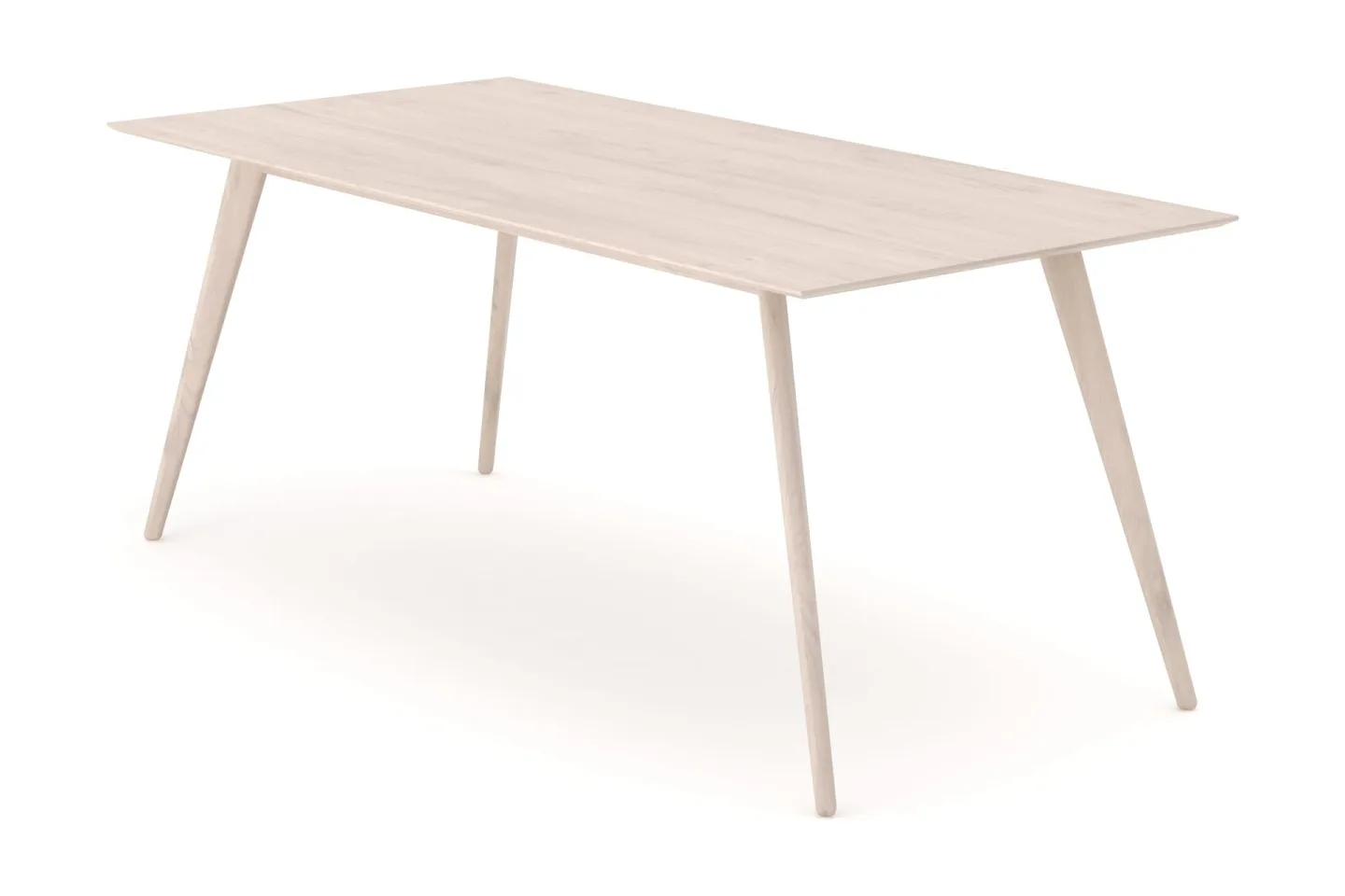 Tyrö Rektangulär Matbord & köksbord 190x90 cm Askträ - Whitewash