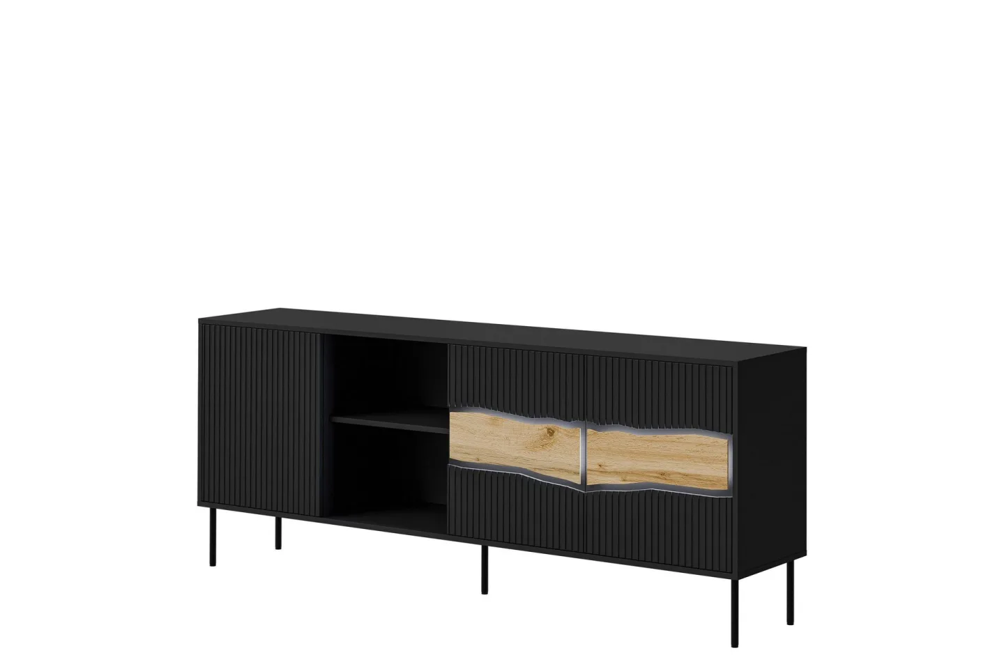 Stintino Skänk 190x40 cm - Svart/Brun
